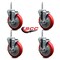 Service Caster 5 Inch Red Polyurethane Wheel Swivel 58 Inch Threaded Stem Caster Set with Brake SCC SCC-TS20S514-PPUB-RED-TLB-58212-4 - alternate 4